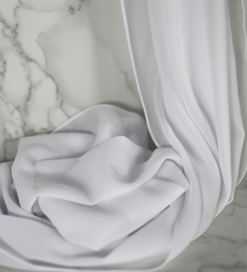 Snow-White Chiffon Hijab - Chiffon