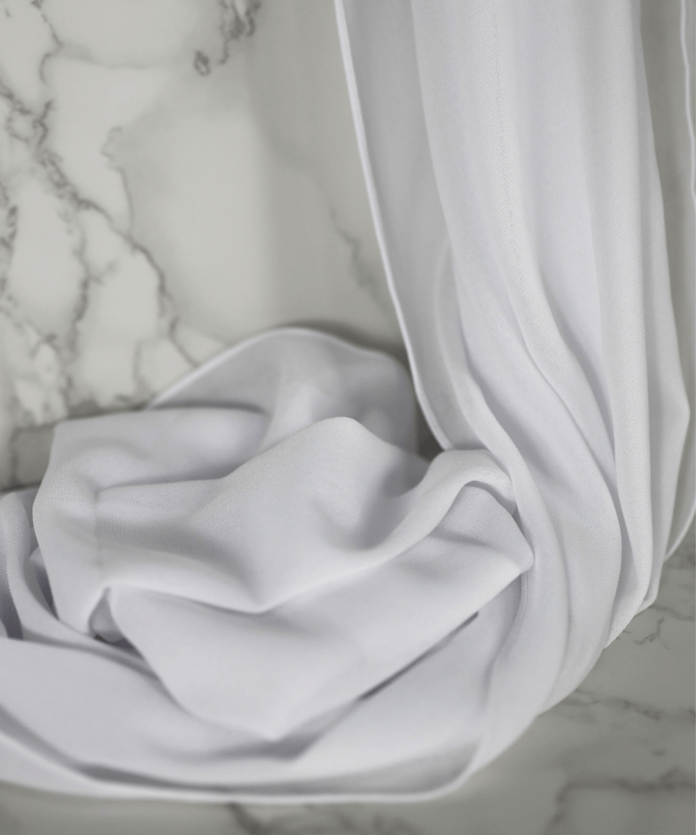 Snow-White Chiffon Hijab - Chiffon