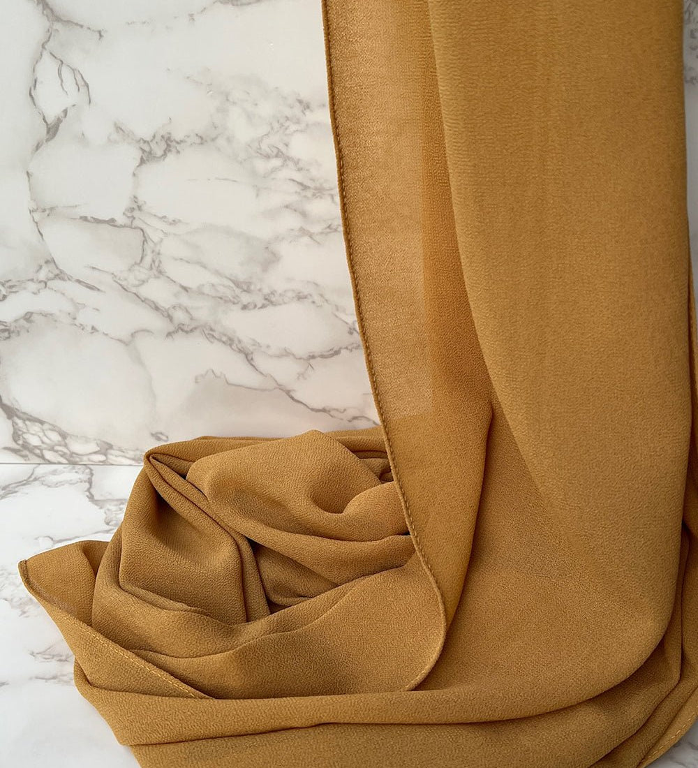 Tuscan Gold Chiffon Hijab - Chiffon