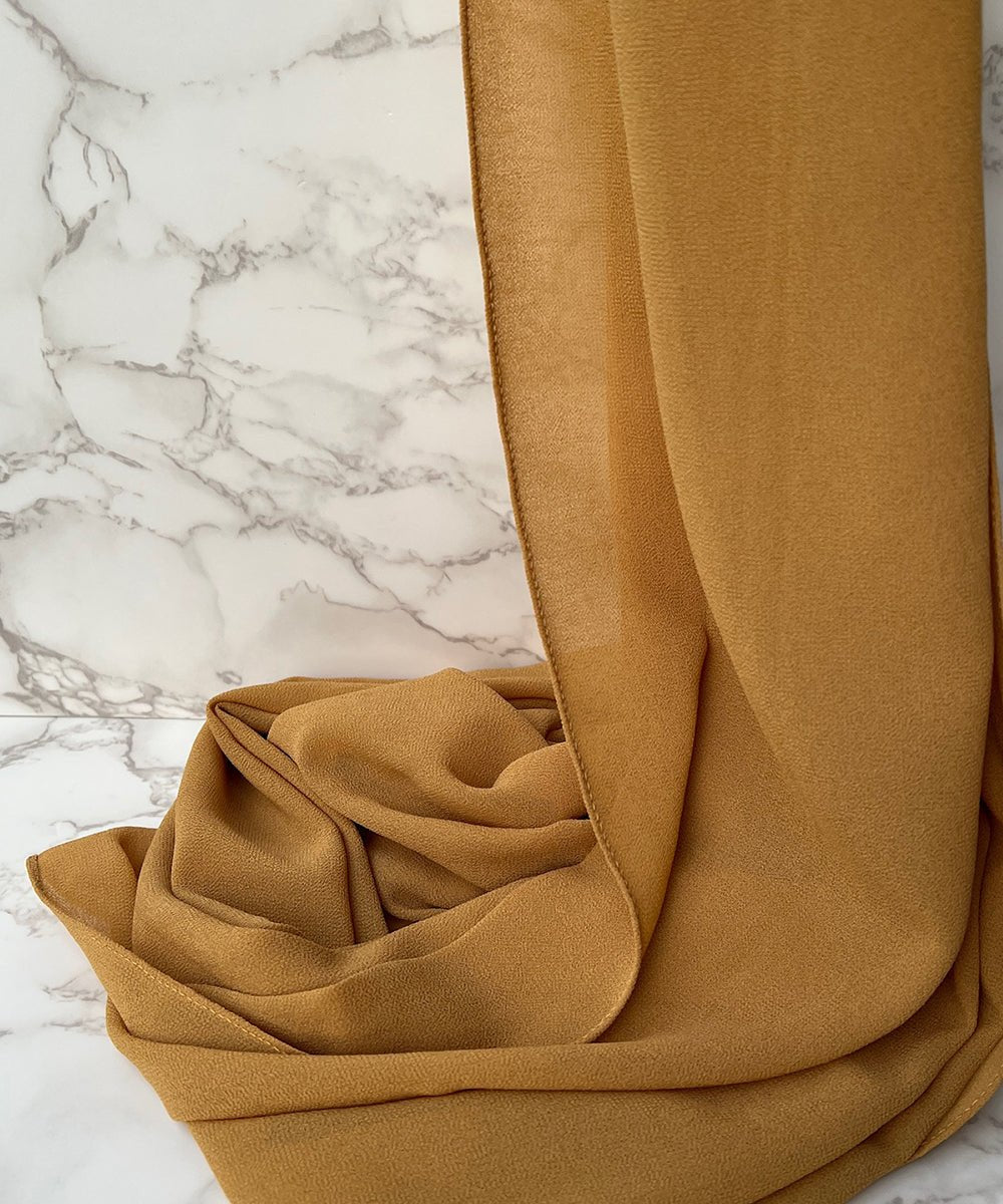 Tuscan Gold Chiffon Hijab - Chiffon
