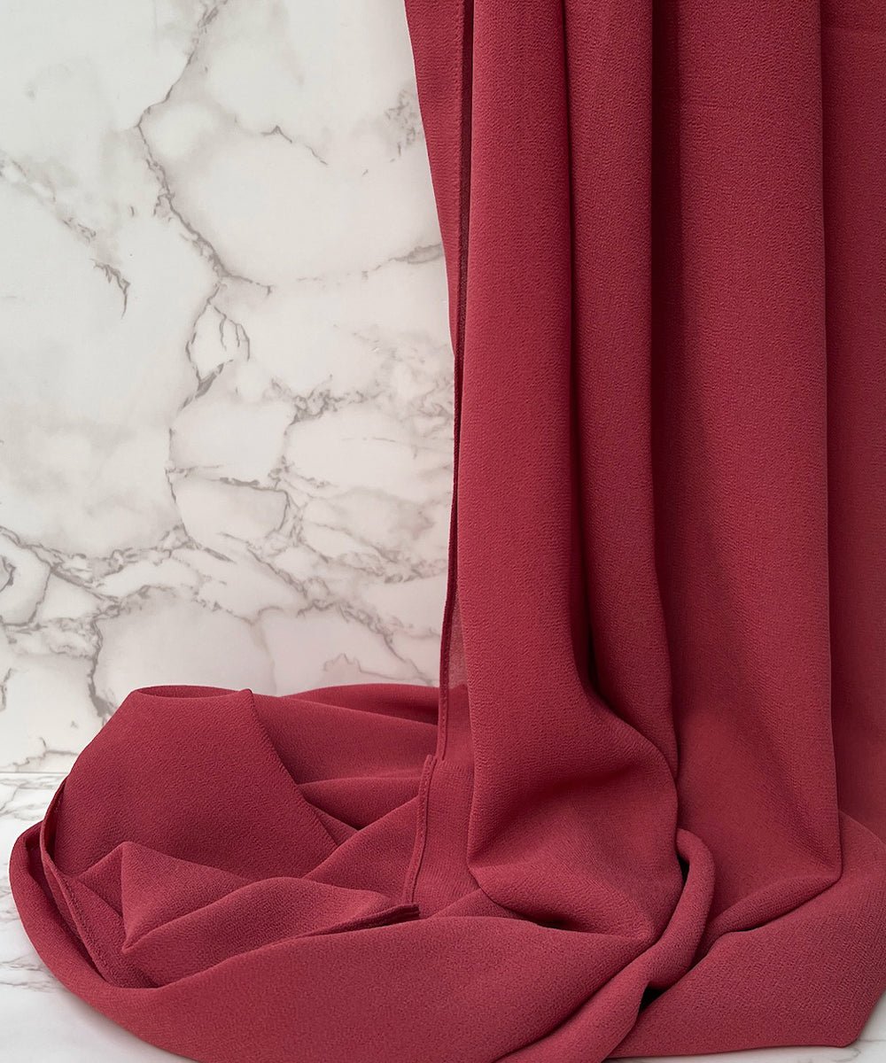 Vino Red Chiffon Hijab - Chiffon